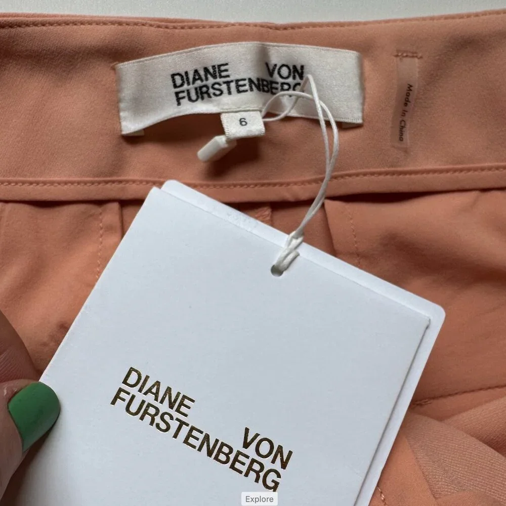 Diane Von Furstenberg Blush Pink Wide-Leg Pants - Picture 7 of 8